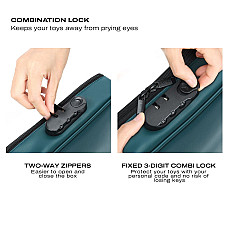 Кейс для игрушек Dorcel DISCREET BOX LUXURY GREEN, кодовый замок, 27×16×7,62 см