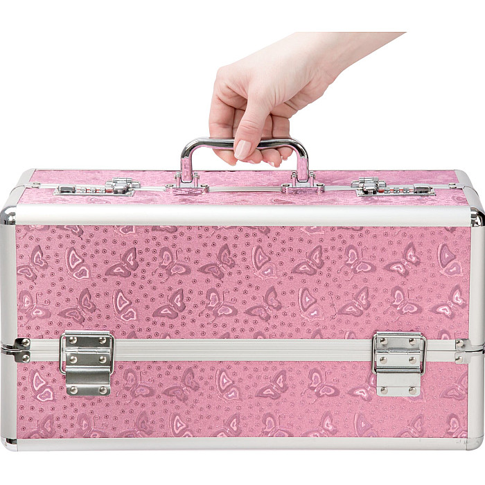 Большой кейс для хранения секс-игрушек BMS Factory Large Lokable Vibrator Case Pink, кодовый замок