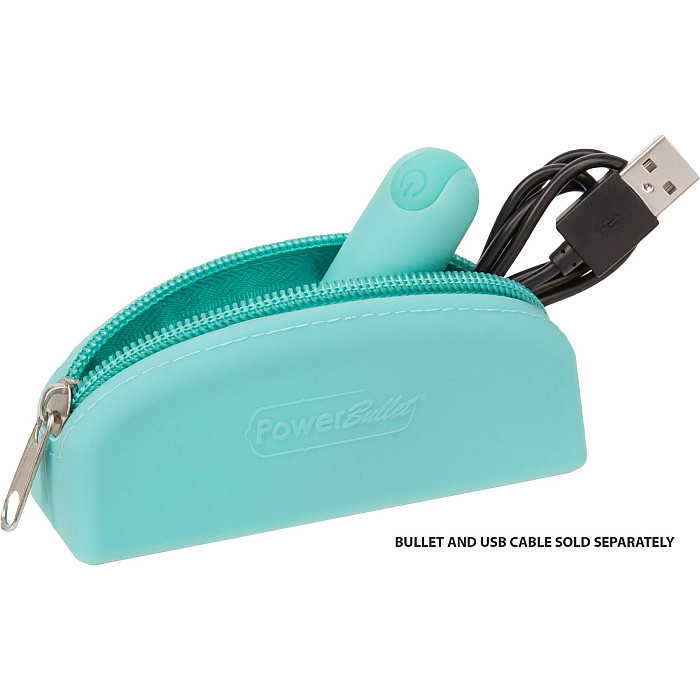 Сумка для хранения секс-игрушек PowerBullet - Silicone Storage Zippered Bag Teal