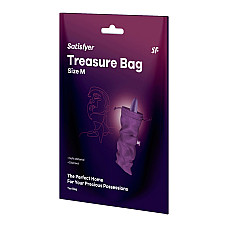 Мешочек для секс-игрушек Satisfyer Treasure Bag M, фиолетовый, на шнурке