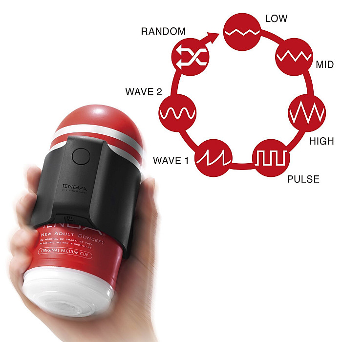 Вібронасадка Tenga CUP VIBRATOR, 7 режимів, 1 мастурбатор в комплекті