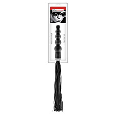 Флоггер с ручкой - анальными бусами Fetish Tentation Whip with Rosary Handle
