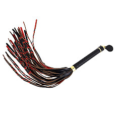 Флоггер LOCKINK SEVANDA Red & Black Braided Tail Flogger, красно-черный, хвосты с узелками
