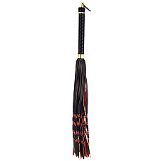 Флоггер LOCKINK SEVANDA Red & Black Braided Tail Flogger, красно-черный, хвосты с узелками