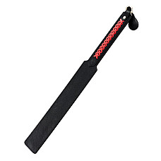 Паддл LOCKINK SEVANDA Braided-handle Spanking Paddle, черно-красный, гладкий, с плетением на ручке