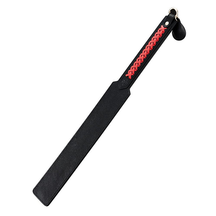 Паддл LOCKINK SEVANDA Braided-handle Spanking Paddle, черно-красный, гладкий, с плетением на ручке