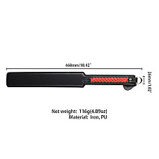 Паддл LOCKINK SEVANDA Braided-handle Spanking Paddle, черно-красный, гладкий, с плетением на ручке