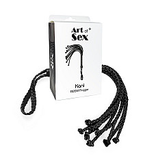 Ажурная плеть Кошка из экокожи Art of Sex - Kani, цвет черный