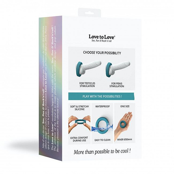Ерекційне кільце широке Love To Love COOL RING - TEAL ME