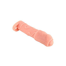 Насадка на член Real Body — Real Extender DICKY із закритою головкою та кільцем для мошонки
