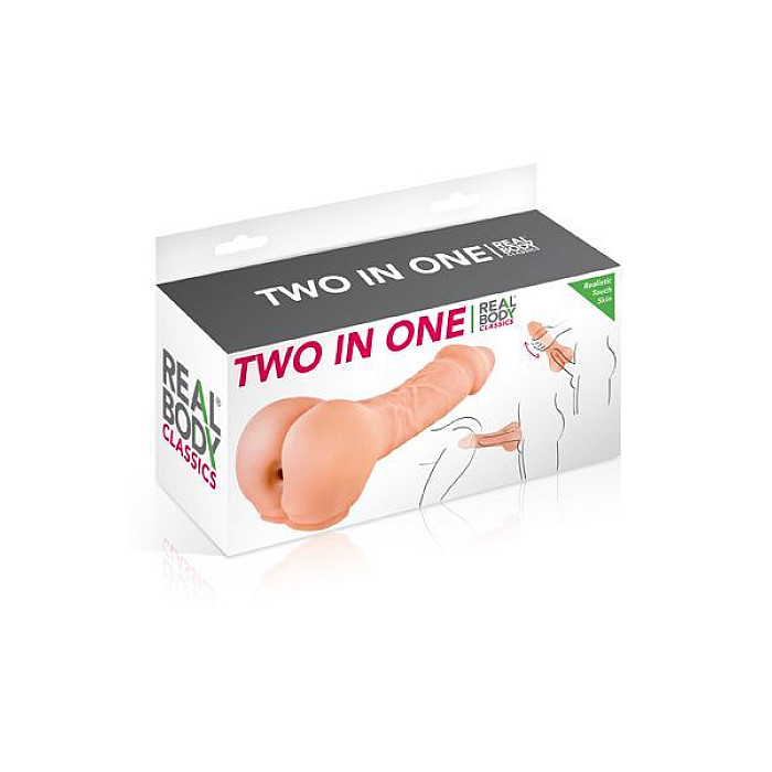 Насадка на член - мастурбатор 2-в-1 Real Body - Two In One