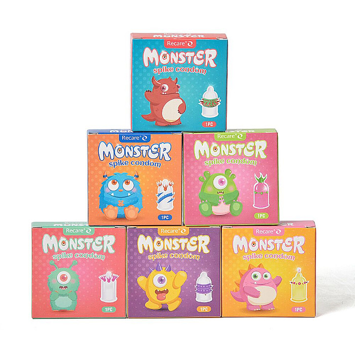 Насадка на член Recare Red Monster Spike Condom (презерватив с рядами шипов)