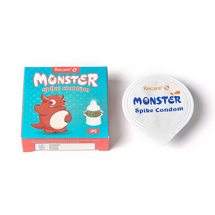 Насадка на член Recare Red Monster Spike Condom (презерватив с рядами шипов)