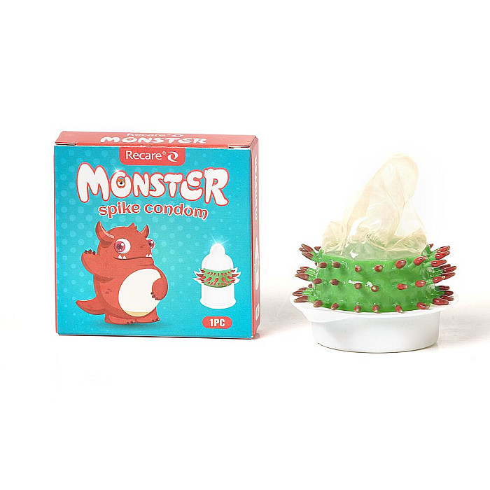 Насадка на член Recare Red Monster Spike Condom (презерватив с рядами шипов)