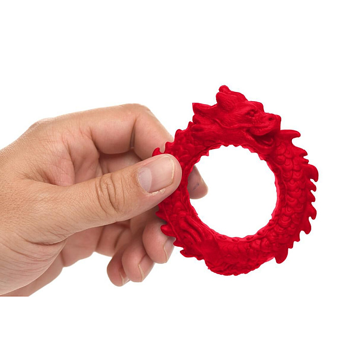 Эрекционное кольцо – дракон Creature Cocks Rise of the Dragon Silicone Penis Ring – Red, диаметр 4 см