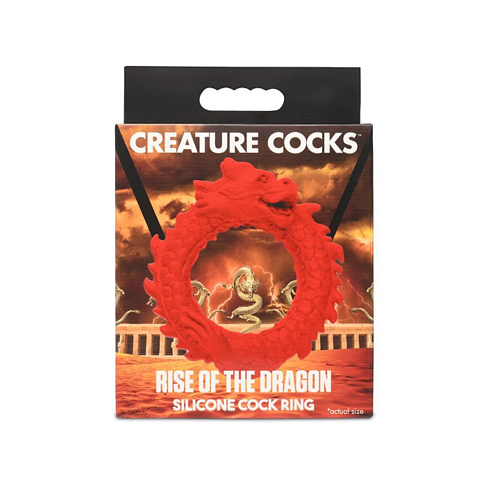 Эрекционное кольцо – дракон Creature Cocks Rise of the Dragon Silicone Penis Ring – Red, диаметр 4 см