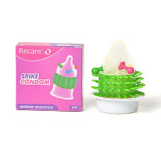 Насадка на член Recare Spike Condom Pink (презерватив с шариками и рядами шипов)