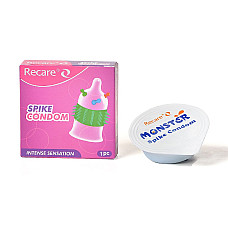 Насадка на член Recare Spike Condom Pink (презерватив с шариками и рядами шипов)