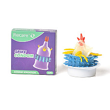 Насадка на член Recare Spike Condom Purple (презерватив с усиками и рядами шипов)
