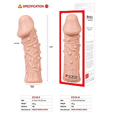Насадка на член Kokos Extreme Sleeve ES.06 розмір S, потовщувальна, стимулюючий рельєф