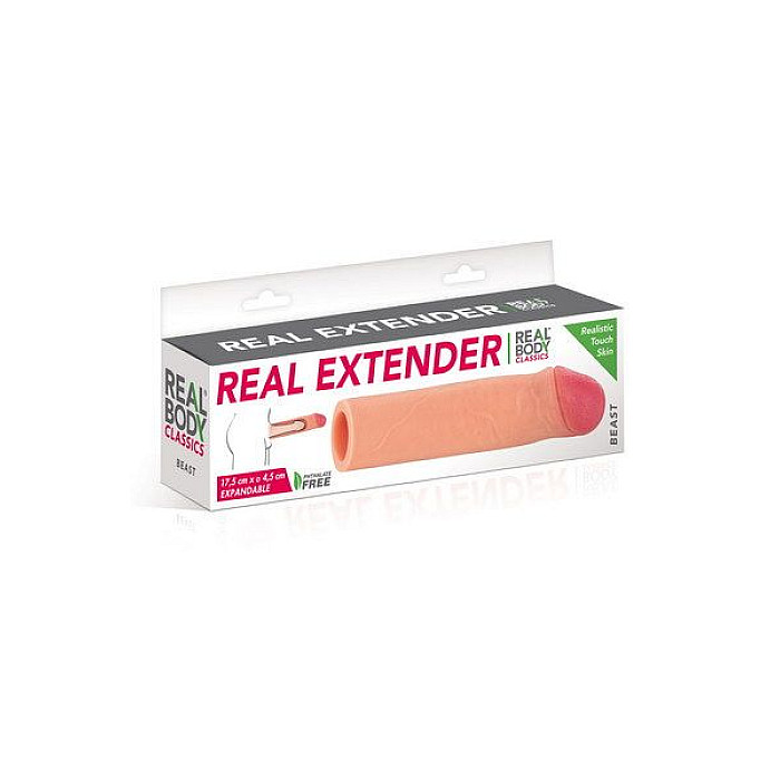 Насадка на член Real Body - Real Extender BEAST с приоткрытой головкой