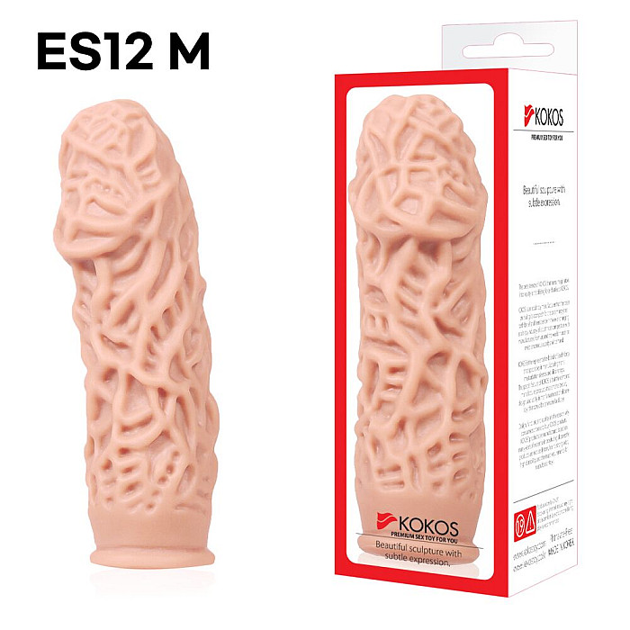 Насадка на член Kokos Extreme Sleeve ES.12 размер M, утолщающая, стимулирующий рельеф