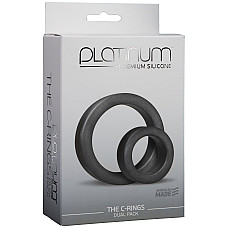 Набор эрекционных колец Doc Johnson Platinum Premium Silicone - The C-Rings - Charcoal