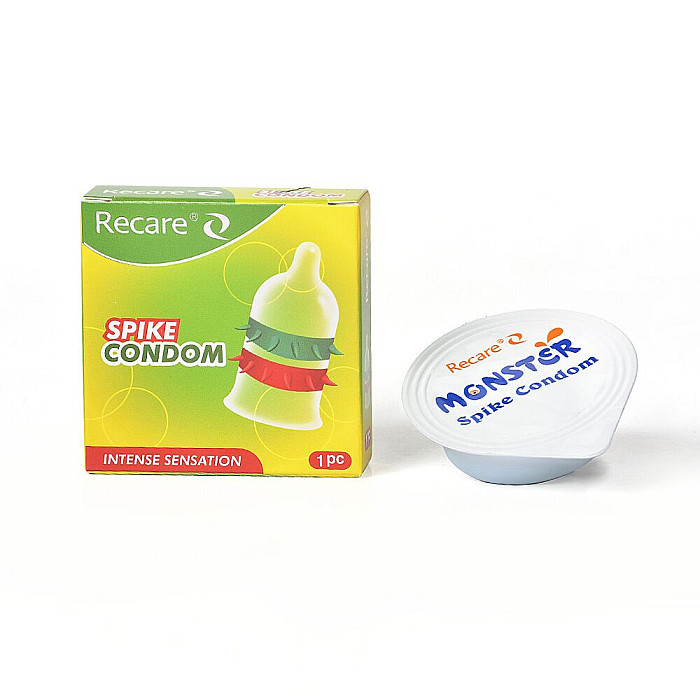 Насадка на член Recare Spike Condom Green (презерватив з рядами шипів)