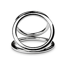 Тройное эрекционное кольцо Sinner Gear Unbendable — Triad Chamber Metal Cock and Ball Ring — Medium