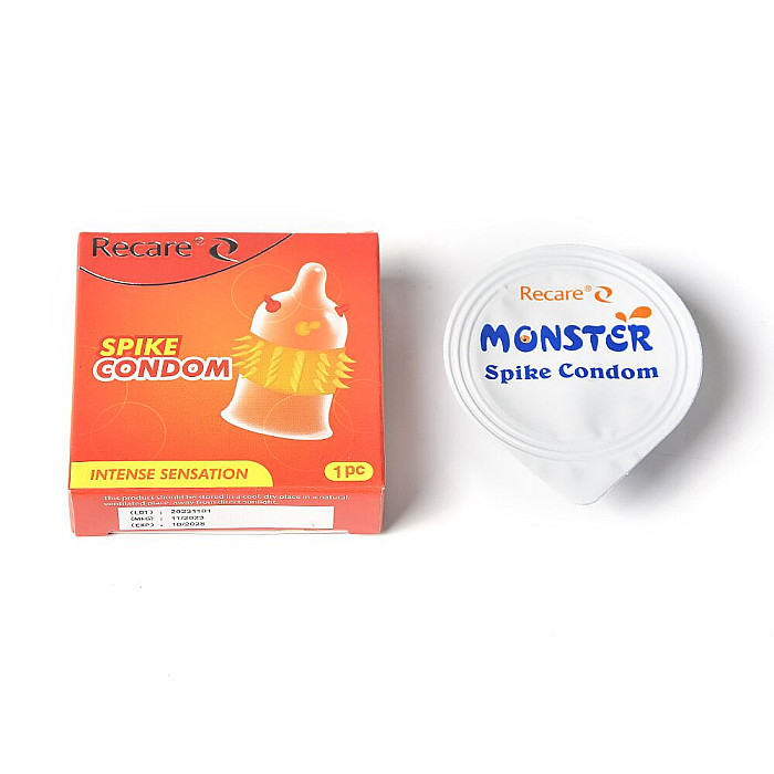 Насадка на член Recare Spike Condom Orange (презерватив з вусиками та шипами)