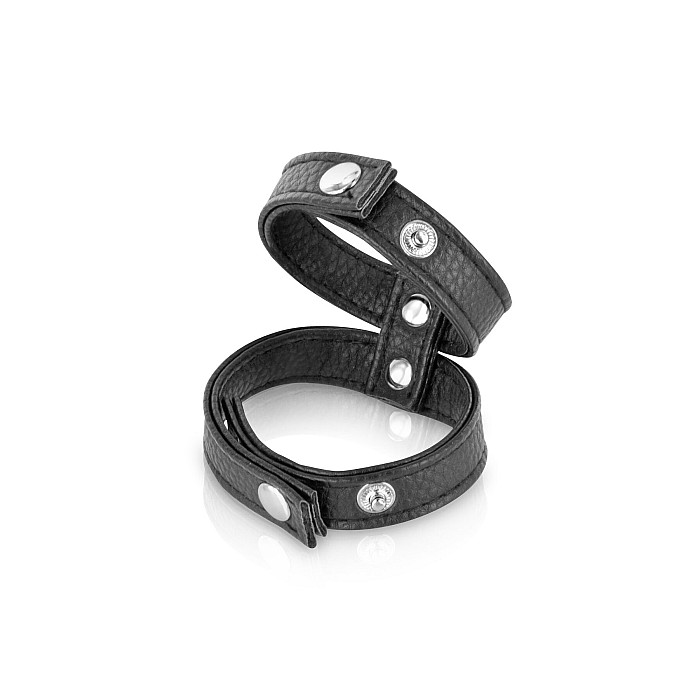 Двойное эрекционное кольцо с обхватом для мошонки Fetish Tentation Double Сockring