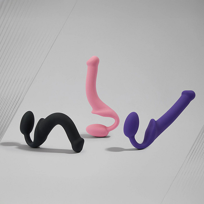 Безремінний страпон Strap-On-Me Rose XL, повністю регульований, діаметр 4,5 см