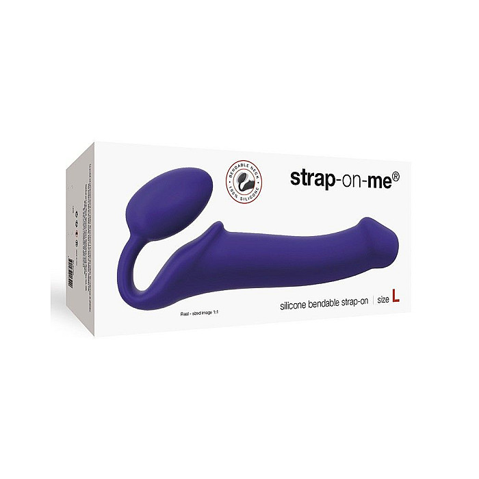 Безремневой страпон Strap-On-Me Violet L, полностью регулируемый, диаметр 3,7см