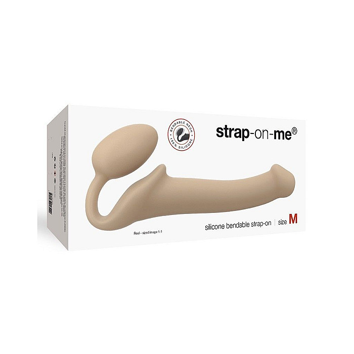Безремінний страпон Strap-On-Me Flesh M, повністю регульований, діаметр 3,3 см