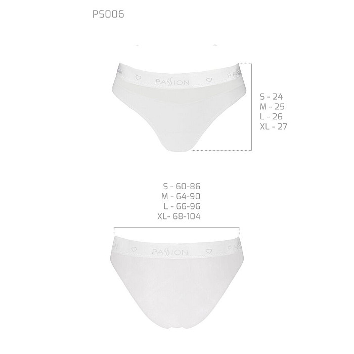 Трусики з прозорою вставкою Passion PS006 PANTIES XL, white