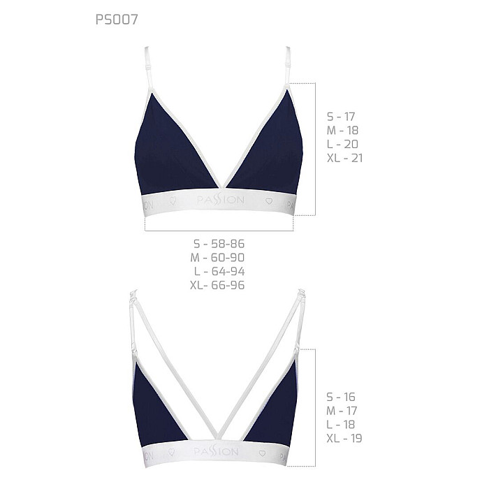 Спортивный топ с двойными бретелями Passion PS007 TOP M, navy blue