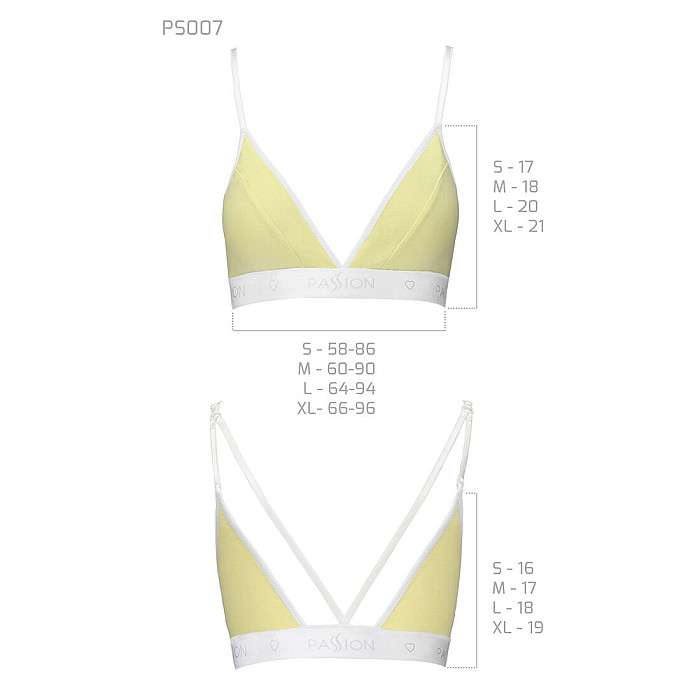 Спортивный топ с двойными бретелями Passion PS007 TOP XL, yellow