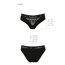 Трусики с широкой резинкой и кружевом Passion PS001 PANTIES L, black