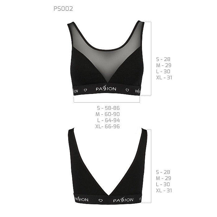 Топ с прозрачной вставкой Passion PS002 TOP M, black