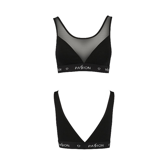Топ с прозрачной вставкой Passion PS002 TOP M, black