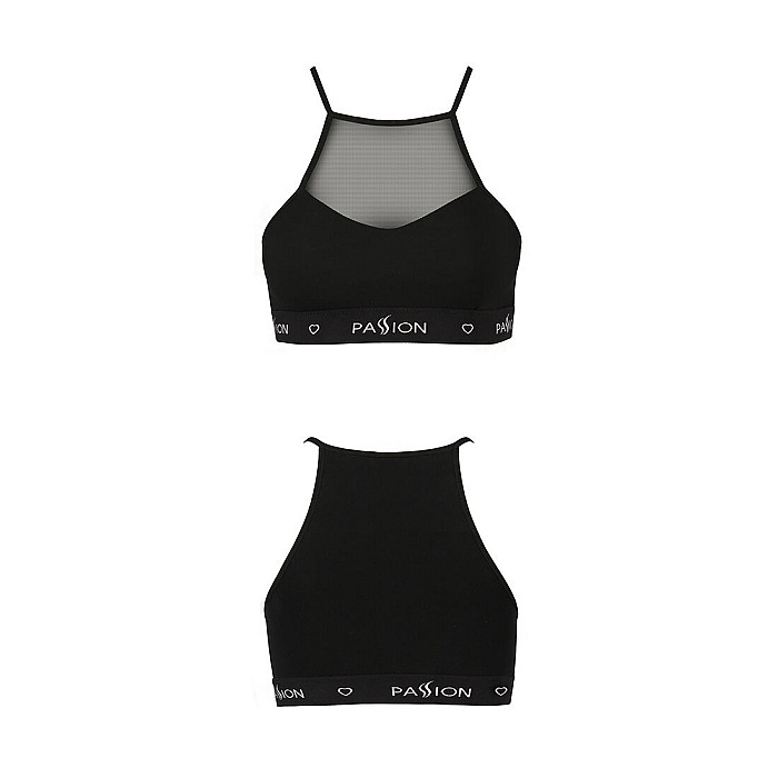Спортивный топ с прозрачной вставкой Passion PS006 TOP M, black