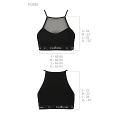 Спортивный топ с прозрачной вставкой Passion PS006 TOP M, black