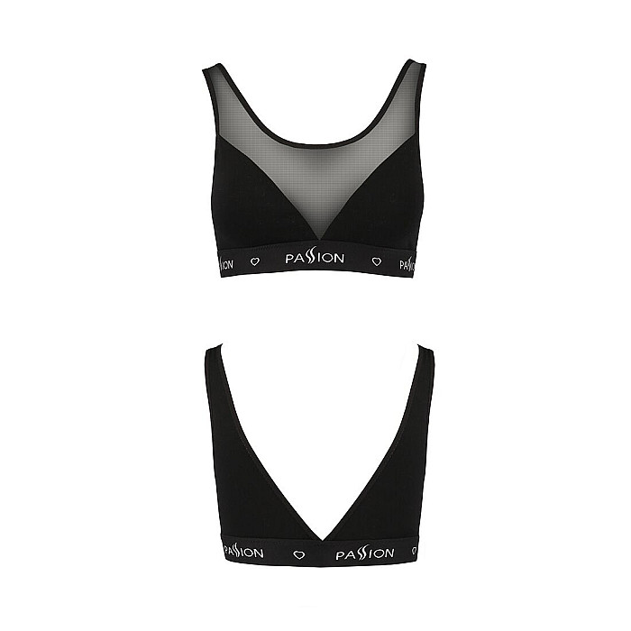 Топ с прозрачной вставкой Passion PS002 TOP S, black