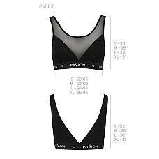 Топ с прозрачной вставкой Passion PS002 TOP S, black