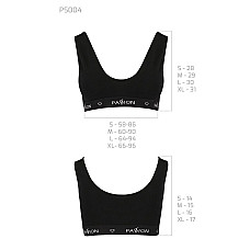 Спортивный топ с широкой резинкой Passion PS004 TOP S, black
