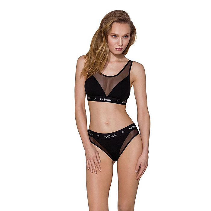 Топ с прозрачной вставкой Passion PS002 TOP XL, black