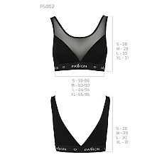 Топ с прозрачной вставкой Passion PS002 TOP XL, black