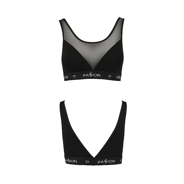 Топ с прозрачной вставкой Passion PS002 TOP XL, black