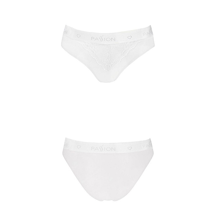 Трусики с широкой резинкой и кружевом Passion PS001 PANTIES M, white