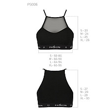 Спортивный топ с прозрачной вставкой Passion PS006 TOP XL, black